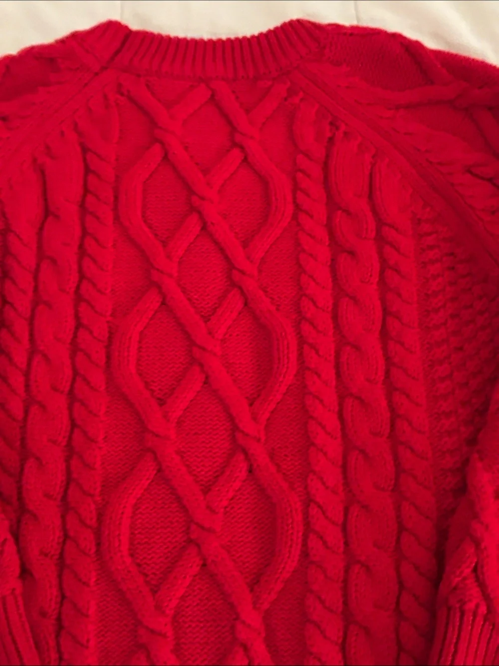 Kids Sz Red 💯 cotton Cable Knit Sweater - like new condition